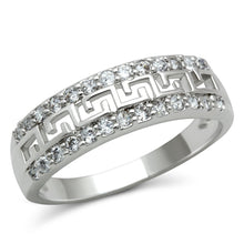 Load image into Gallery viewer, 3W130 - Rhodium Brass Ring with AAA Grade CZ  in Clear