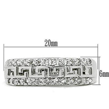 Load image into Gallery viewer, 3W130 - Rhodium Brass Ring with AAA Grade CZ  in Clear