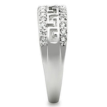 Load image into Gallery viewer, 3W130 - Rhodium Brass Ring with AAA Grade CZ  in Clear