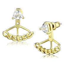 Load image into Gallery viewer, 3W1313 - Gold Brass Earrings with AAA Grade CZ  in Clear