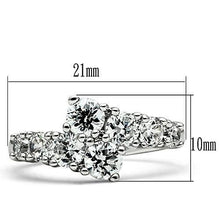 Load image into Gallery viewer, 3W132 - Rhodium Brass Ring with AAA Grade CZ  in Clear
