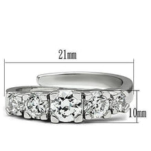 Load image into Gallery viewer, 3W134 - Rhodium Brass Ring with AAA Grade CZ  in Clear