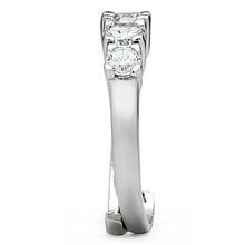 Load image into Gallery viewer, 3W134 - Rhodium Brass Ring with AAA Grade CZ  in Clear