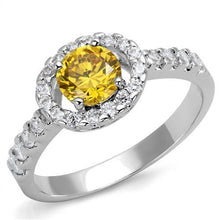 Load image into Gallery viewer, 3W1362 - Rhodium Brass Ring with AAA Grade CZ  in Topaz