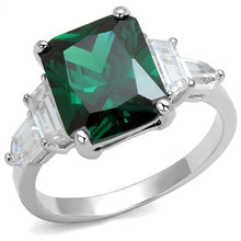 Load image into Gallery viewer, 3W1363 - Rhodium Brass Ring with Synthetic Spinel in Emerald