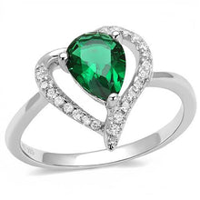 Load image into Gallery viewer, 3W1384 - Rhodium 925 Sterling Silver Ring with Synthetic Synthetic Glass in Blue Zircon
