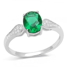 Load image into Gallery viewer, 3W1387 - Rhodium 925 Sterling Silver Ring with Synthetic Synthetic Glass in Blue Zircon