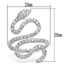 Load image into Gallery viewer, 3W138 - Rhodium Brass Ring with AAA Grade CZ  in Clear
