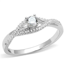 Load image into Gallery viewer, 3W1390 - Rhodium 925 Sterling Silver Ring with AAA Grade CZ  in Clear