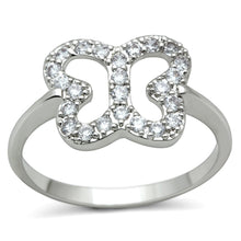 Load image into Gallery viewer, 3W139 - Rhodium Brass Ring with AAA Grade CZ  in Clear