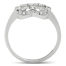 Load image into Gallery viewer, 3W139 - Rhodium Brass Ring with AAA Grade CZ  in Clear
