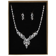 Load image into Gallery viewer, 3W1418 - Rhodium Brass Jewelry Sets with AAA Grade CZ  in Clear