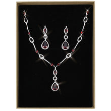 Load image into Gallery viewer, 3W1423 - Rhodium Brass Jewelry Sets with Synthetic Synthetic Glass in Garnet