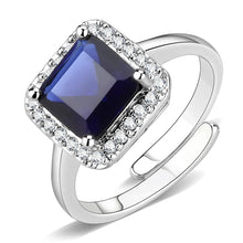 Load image into Gallery viewer, 3W143 - Rhodium Brass Ring with Synthetic Synthetic Glass in Montana