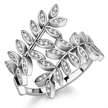 Load image into Gallery viewer, 3W1457 - Rhodium Brass Ring with AAA Grade CZ  in Clear