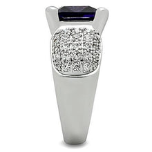 Load image into Gallery viewer, 3W148 - Rhodium Brass Ring with AAA Grade CZ  in Amethyst