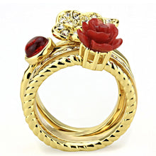 Load image into Gallery viewer, 3W1495 - Gold Brass Ring with Synthetic Synthetic Stone in Siam