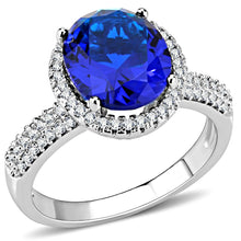 Load image into Gallery viewer, 3W1516 - Rhodium Brass Ring with Synthetic  in Montana