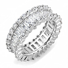 Load image into Gallery viewer, 3W1531 - Rhodium Brass Ring with AAA Grade CZ  in Clear