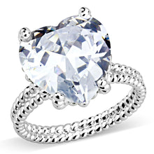 Load image into Gallery viewer, 3W1536 - Rhodium Brass Ring with AAA Grade CZ  in Clear