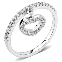 Load image into Gallery viewer, 3W1579 - Rhodium Brass Ring with AAA Grade CZ  in Clear