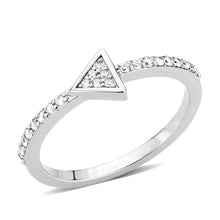Load image into Gallery viewer, 3W1616 - Rhodium Brass Ring with AAA Grade CZ in Clear