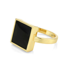 Load image into Gallery viewer, 3W1619 - Flash Gold Brass Ring with Epoxy in Jet