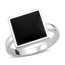 Load image into Gallery viewer, 3W1620 - Rhodium Brass Ring with Epoxy in Jet