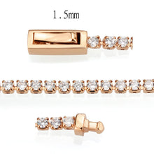 Load image into Gallery viewer, 3W1681 - Rose Gold Brass Bracelet with AAA Grade CZ in Clear