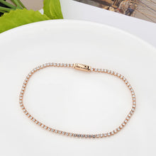 Load image into Gallery viewer, 3W1681 - Rose Gold Brass Bracelet with AAA Grade CZ in Clear