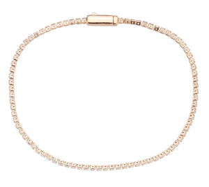 3W1681 - Rose Gold Brass Bracelet with AAA Grade CZ in Clear