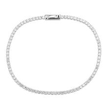 Load image into Gallery viewer, 3W1682 - Rhodium Brass Bracelet with AAA Grade CZ in Clear