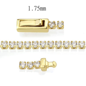 3W1683 - Gold Brass Bracelet with AAA Grade CZ in Clear