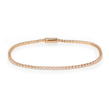 Load image into Gallery viewer, 3W1684 - Rose Gold Brass Bracelet with AAA Grade CZ in Clear
