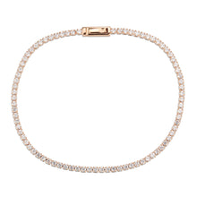 Load image into Gallery viewer, 3W1684 - Rose Gold Brass Bracelet with AAA Grade CZ in Clear