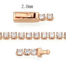 Load image into Gallery viewer, 3W1687 - Rose Gold Brass Bracelet with AAA Grade CZ in Clear