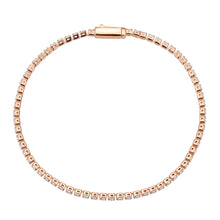 Load image into Gallery viewer, 3W1687 - Rose Gold Brass Bracelet with AAA Grade CZ in Clear