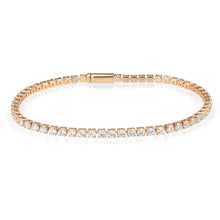 Load image into Gallery viewer, 3W1690 - Rose Gold Brass Bracelet with AAA Grade CZ in Clear
