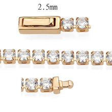 Load image into Gallery viewer, 3W1690 - Rose Gold Brass Bracelet with AAA Grade CZ in Clear