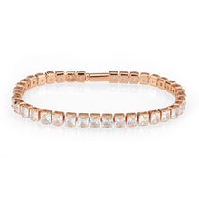 Load image into Gallery viewer, 3W1699 - Rose Gold Brass Bracelet with AAA Grade CZ in Clear