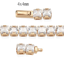 Load image into Gallery viewer, 3W1699 - Rose Gold Brass Bracelet with AAA Grade CZ in Clear