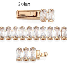 Load image into Gallery viewer, 3W1702 - Rose Gold Brass Bracelet with AAA Grade CZ in Clear