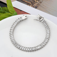 Load image into Gallery viewer, 3W1703 - Rhodium Brass Bracelet with AAA Grade CZ in Clear
