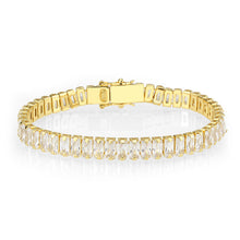 Load image into Gallery viewer, 3W1704 - Gold Brass Bracelet with AAA Grade CZ in Clear