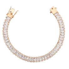 Load image into Gallery viewer, 3W1705 - Rose Gold Brass Bracelet with AAA Grade CZ in Clear
