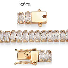 Load image into Gallery viewer, 3W1705 - Rose Gold Brass Bracelet with AAA Grade CZ in Clear