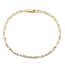 Load image into Gallery viewer, 3W1707 - Gold Brass Bracelet with AAA Grade CZ in Clear