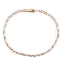 Load image into Gallery viewer, 3W1708 - Rose Gold Brass Bracelet with AAA Grade CZ in Clear