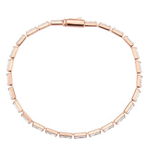 Load image into Gallery viewer, 3W1708 - Rose Gold Brass Bracelet with AAA Grade CZ in Clear