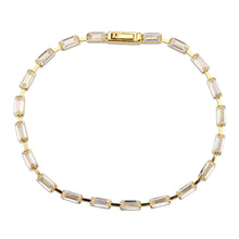 Load image into Gallery viewer, 3W1710 - Gold Brass Bracelet with AAA Grade CZ in Clear